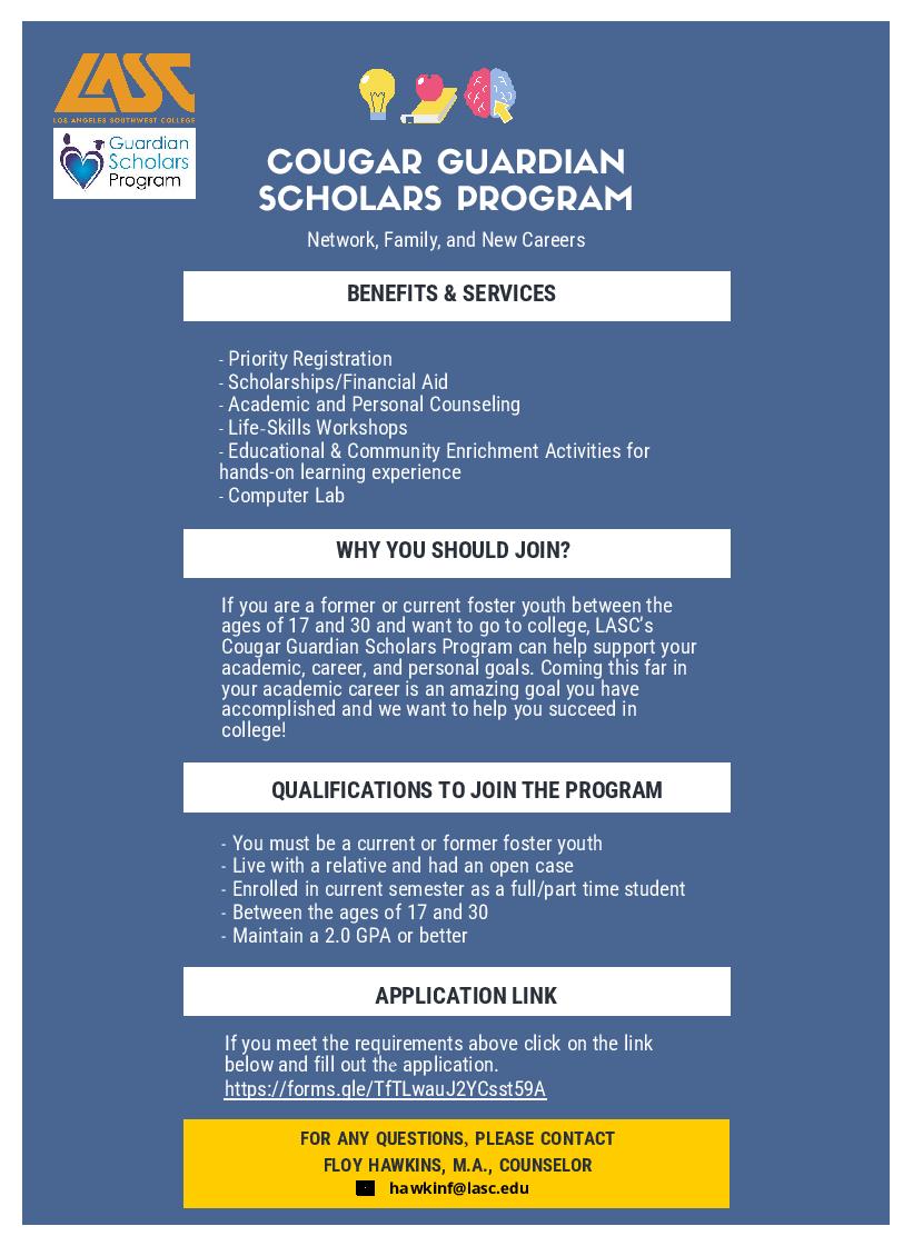 Guardian Scholar Program Flyer